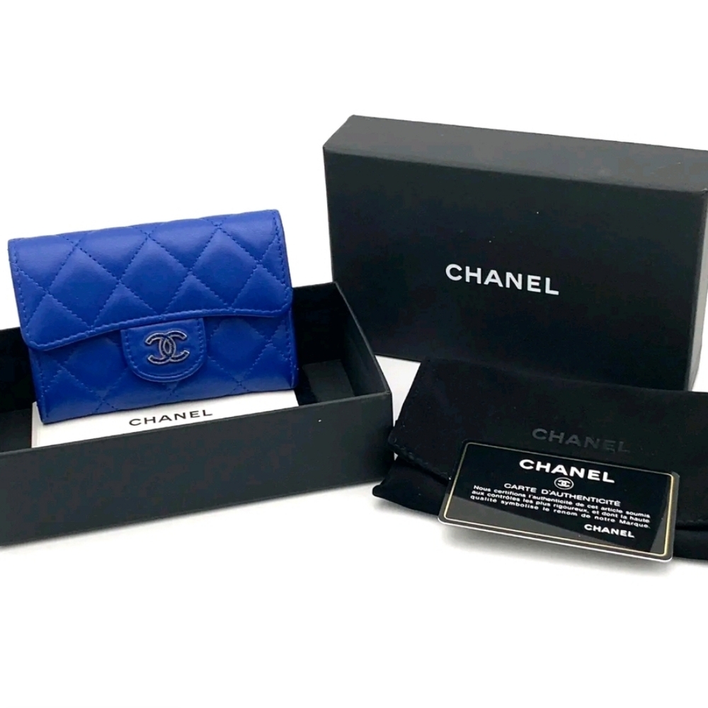 CHANEL lambskin Card Case Classic Flap Quilted
